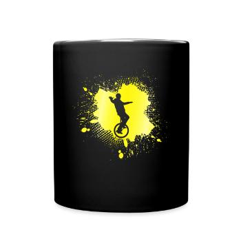 Einrad - Tasse einfarbig - Schwarz - Vorne