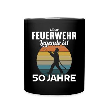 Diese Feuerwehr Legende ist 50 Jahre 50 Geburtstag - Tasse einfarbig - Schwarz - Vorne