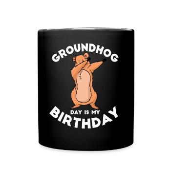 Le jour de la marmotte est mon anniversaire même citation - Mug uni - noir - Devant