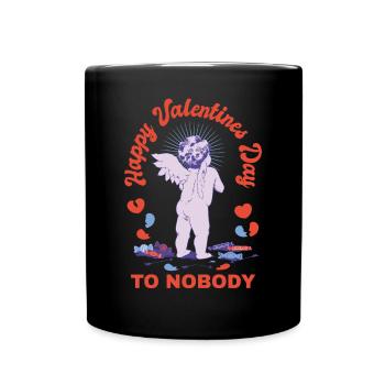 Bonne Saint-Valentin à personne Cupidon Petit Ange - Mug uni - noir - Devant
