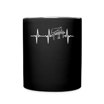 Pianiste Piano Heartbeat Piano Heartbeat - Mug uni - noir - Devant