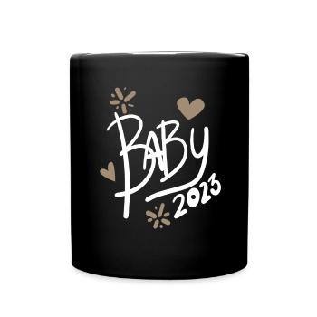 Baby 2023 - Birth Pregnant 2023 Pregnancy - Full Colour Mug - black - Front