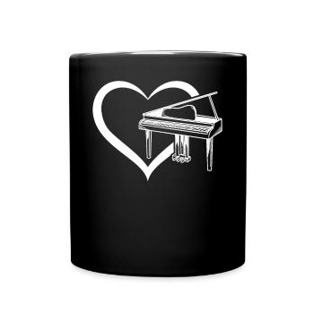 Piano Heart Piano Player Piano Lover Pianist - Pia - Full Colour Mug - black - Front