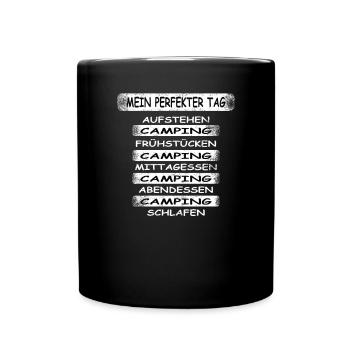 Camper Geschenkidee Camping - Tasse einfarbig - Schwarz - Vorne
