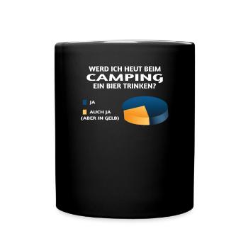 Camper Geschenkidee Camping - Tasse einfarbig - Schwarz - Vorne
