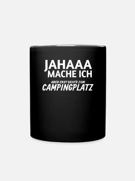 Camper Geschenkidee Camping - Tasse einfarbig - Schwarz