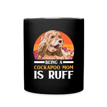Cockapoo Hund - Tasse einfarbig - Schwarz - Vorne