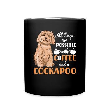 Cockapoo Hund - Tasse einfarbig - Schwarz - Vorne