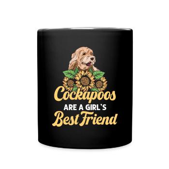 Cockapoo Hund - Tasse einfarbig - Schwarz - Vorne
