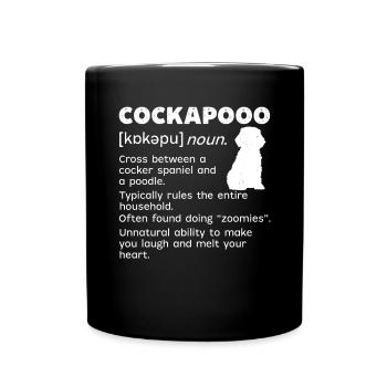 Cockapoo Hund - Tasse einfarbig - Schwarz - Vorne