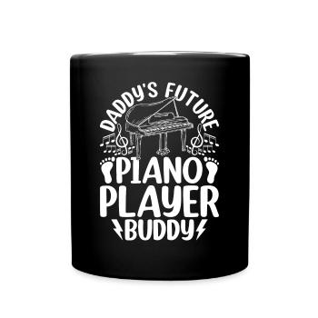 Daddy's Future Piano Player Buddy Piano Keyboard P - Tasse einfarbig - Schwarz - Vorne