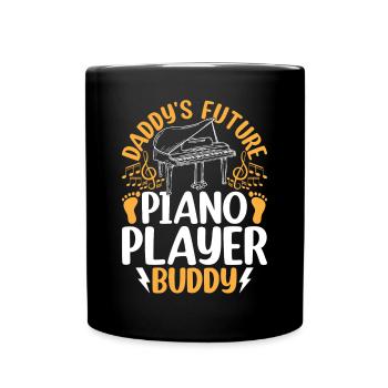 Daddy's Future Piano Player Buddy Piano Baby Piano - Tasse einfarbig - Schwarz - Vorne