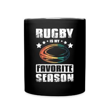 Rugby is my Favorite season - Tasse einfarbig - Schwarz - Vorne