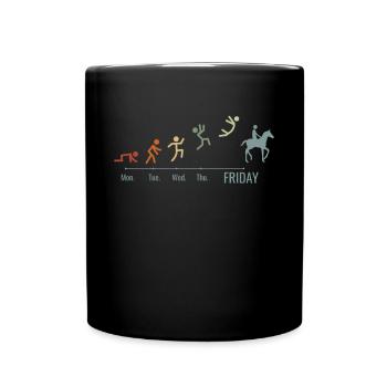 Horse Equestrian Rider Riding Weekend Vintage - Full Colour Mug - black - Front