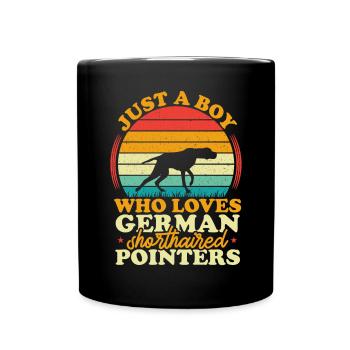 Chien GSP allemand à poil court - Mug uni - noir - Devant