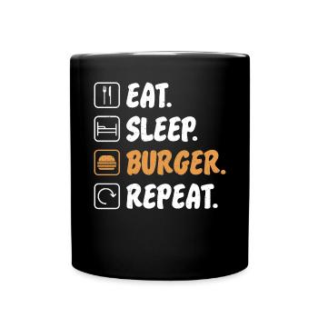 Burger Lover Gift - Full Colour Mug - black - Front