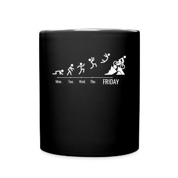 MTB Mountainbike MTB Fahrrad Wochenende - Tasse einfarbig - Schwarz - Vorne