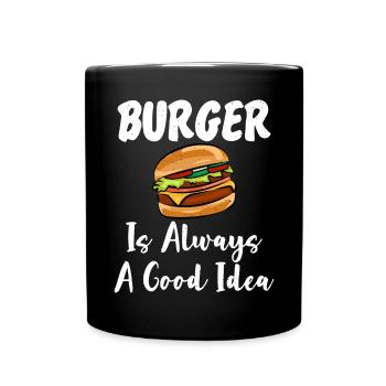 Burger Lover Gift - Full Colour Mug - black - Front