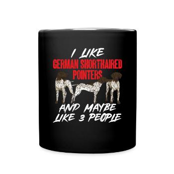 Chien GSP allemand à poil court - Mug uni - noir - Devant