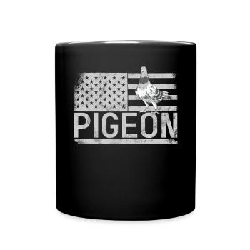 Funny Pigeon Fancier & Pigeons Whisperer Carrier Pigeon - Full Colour Mug - black - Front