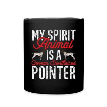 Chien GSP allemand à poil court - Mug uni - noir - Devant