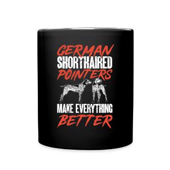 Chien GSP allemand à poil court - Mug uni - noir - Devant
