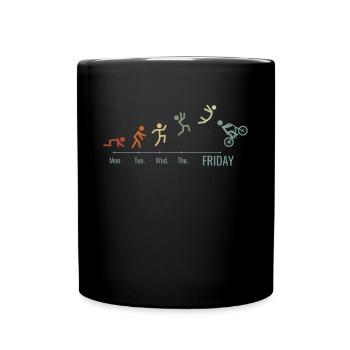 BMX Rad Radfahrer BMX Bike BMX-Rampe Wochenende - Tasse einfarbig - Schwarz - Vorne