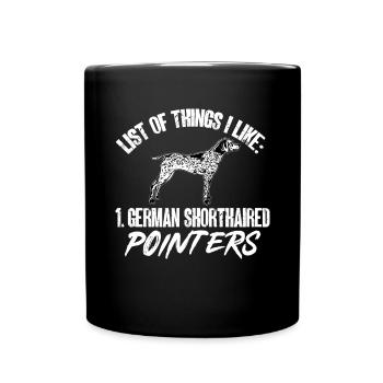 Chien GSP allemand à poil court - Mug uni - noir - Devant