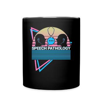 Speech Pathology Speech Pathologist Retro - Full Colour Mug - black - Front
