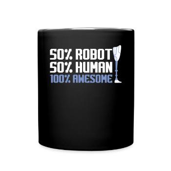 Robot And Human And Awesome - Leg Prosthesis - Full Colour Mug - black - Front
