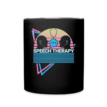 Speech Therapy Speech Therapist Retro - Full Colour Mug - black - Front