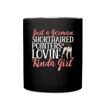 Chien GSP allemand à poil court - Mug uni - noir - Devant