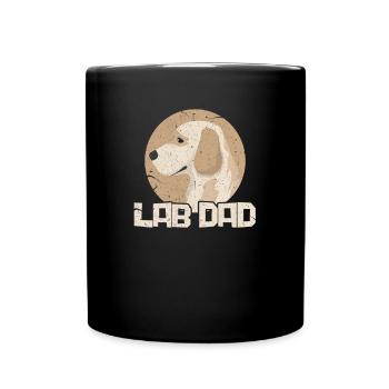 Labrador Vater - Tasse einfarbig - Schwarz - Vorne