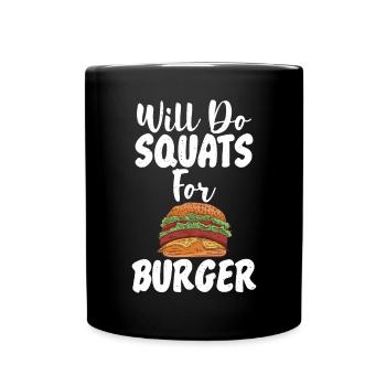 Burger Lover Gift - Full Colour Mug - black - Front
