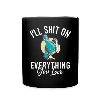 Funny Pigeon Fancier & Pigeons Whisperer Carrier Pigeon - Full Colour Mug - black - Front