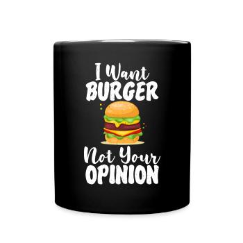 Burger Lover Gift - Full Colour Mug - black - Front