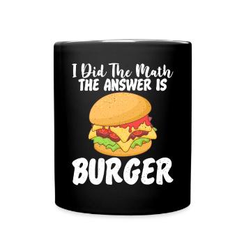 Burger Lover Gift - Full Colour Mug - black - Front