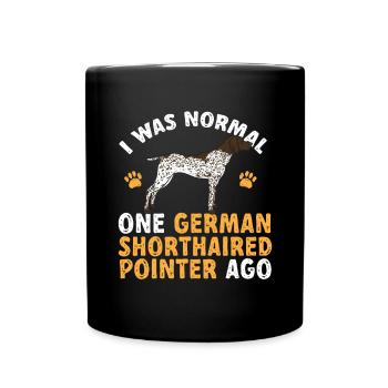 Chien GSP allemand à poil court - Mug uni - noir - Devant