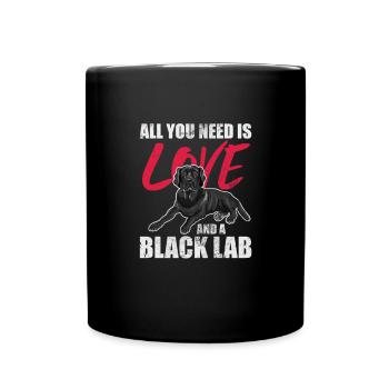 Labrador - Tasse einfarbig - Schwarz - Vorne