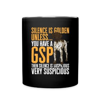 Chien GSP allemand à poil court - Mug uni - noir - Devant