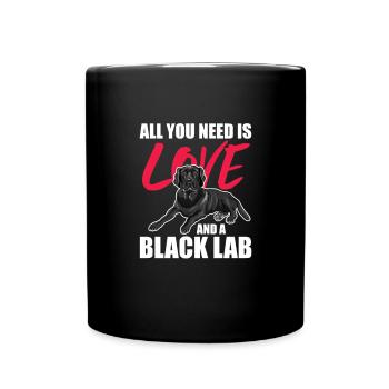 Labrador Hund Hunde Hunderasse Geschenk - Tasse einfarbig - Schwarz - Vorne