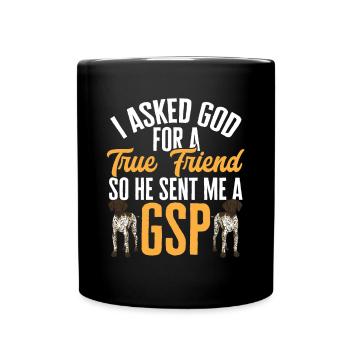 Chien GSP allemand à poil court - Mug uni - noir - Devant