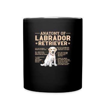 Labrador Hund Hunde Hunderasse Geschenk - Tasse einfarbig - Schwarz - Vorne