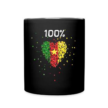 Kamerun Kamerunflagge Kameruner Kamerunerin - Tasse einfarbig - Schwarz - Vorne