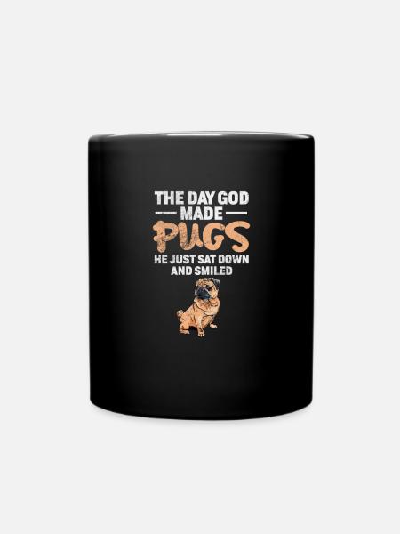 Mops - Tasse einfarbig - Schwarz