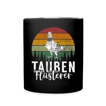 Funny Pigeon Fancier & Pigeons Whisperer Carrier Pigeon - Full Colour Mug - black - Front