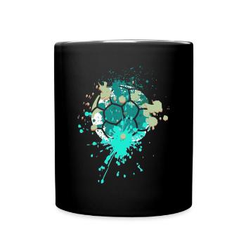 Splash Art Handball - Tasse einfarbig - Schwarz - Vorne