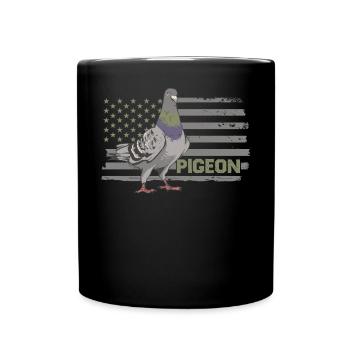 Funny Pigeon Fancier & Pigeons Whisperer Carrier Pigeon - Full Colour Mug - black - Front