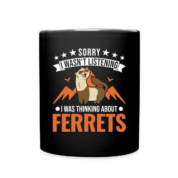 Ferret lover Ferret Gift - Full Colour Mug - black - Front