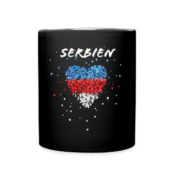 Serbie drapeau serbe drapeau Serbie fan de Serbie - Mug uni - noir - Devant